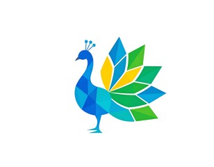 Peacock logo, geometric design