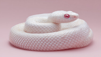 Fototapeta premium Exotic White Albino Snake Macro