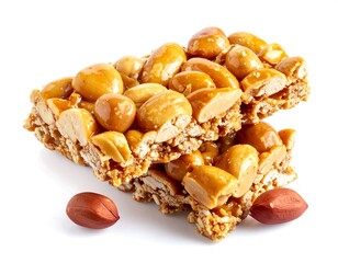 Peanut brittle bar close-up