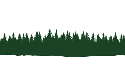 Stunning evergreen forest silhouette for winter designs and nature themes, perfect for holiday cards or creating a serene outdoor atmosphere