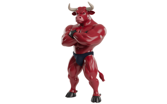 Red bull toy isolated on transparent background