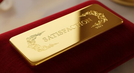 Fototapeta premium Refined gold bar signifying complete customer delight and achievement