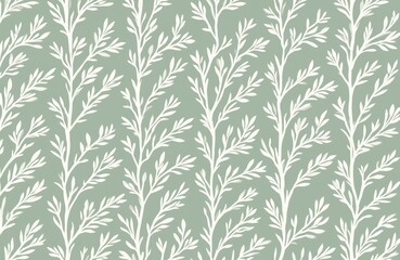 Monochrome Toile pattern illustration with botanical branches. Seamless leaf background ideal for textile printing, wallpaper, fabric design. Visual plant art. Tapestry decor with spring tree twigs.