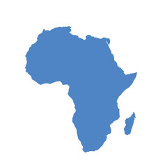 Map of Africa, sign silhouette. World Map Globe. Vector Illustration isolated on transparen background. African continent.