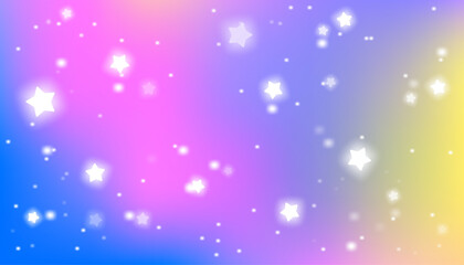 Obraz premium Magical unicorn hologram with soft pink, purple and pastel rainbow colors. Abstract gradient background with sparkles. Fantasy vector illustration for Xmas, New Year and festive decor