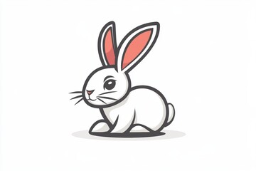 This charming cartoon rabbit features big ears and a playful expression, perfect for children's projects, Easter themes, and whimsical designs.