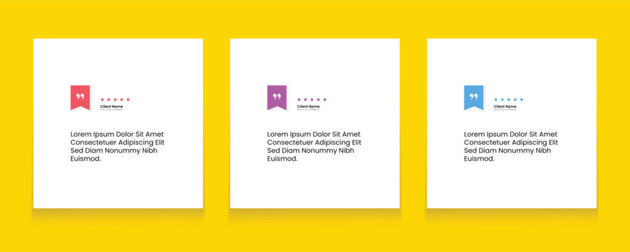 Quote frames blank templates set. Set of speech bubble quotes template. Textbox isolated on a color background. Testimonials text in brackets, citation empty quote bubbles - Powered by Adobe