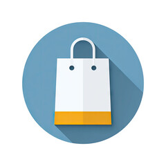 Flat icon of a shopping bag in a circle