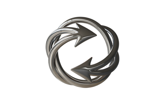 Recycling arrows isolated on transparent background