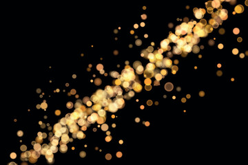 Abstract color shining bokeh isolated on transparent background. Lights and sparks glitter glowing effect. Lens flare Christmas or New Year holiday card.