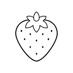 strawberry icon simple outline style