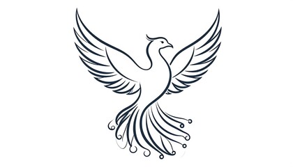 Obraz premium Elegant line art of a flying bird