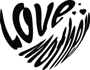 Love mother lettering typography design graphic