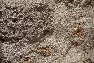 Textured wall surface showing natural variations and imperfections during daytime