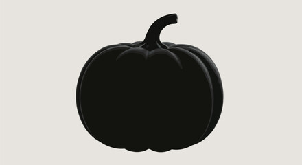 Halloween black pumpkin silhouette simple autumn harvest decoration vector