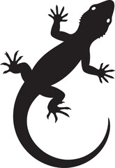 Obraz premium Crawling Lizard Silhouette Vector Illustration
