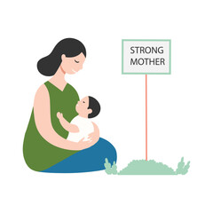 Mother Strength Vector Illustration Which can easily edit or modify