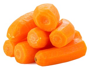 Peeled carrots in a pile