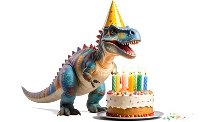 Dinosaur with birthday cake (1)