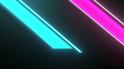 Abstract neon geometry in vivid colors captured using DSLR, 70mm lens, controlled exposure accentuating luminous edges against dark field