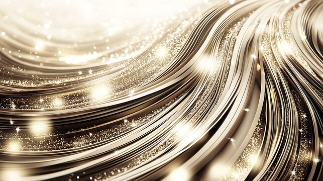 Golden wave with holiday sparkle captured on DSLR, 85mm lens, close focus highlighting glowing details