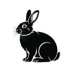 Obraz premium Elegant Rabbit Silhouette Illustration Black Vector Design A Captivating Depiction of Wildlife Artistry in a Timeless Style for Various Creative Projects