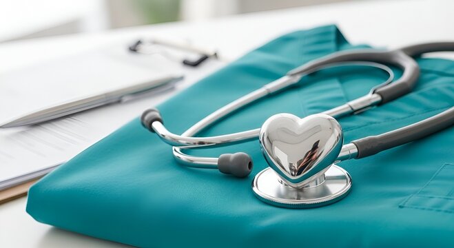 Medical intruement hear beat checker doctor uniform