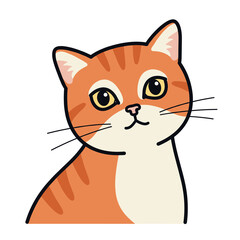 Cute orange cat with bright eyes and playful expression  