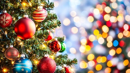 Glowing warm tones of holiday bokeh captured on DSLR, 35mm lens, blurred sparkling effect with rich soft highlights