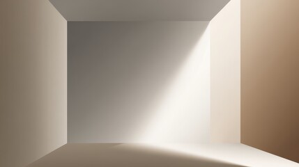 Empty Room bathed in Natural Light: An empty, minimalist room is illuminated by a shaft of natural light, casting captivating shadows that dance across its smooth walls.