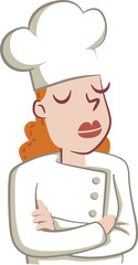 Portrait of a Woman Cook. Illustration of a smiling young female chef with her arms crossed.