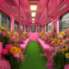  Pink Subway Car Filled