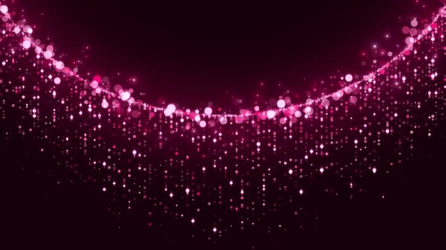 christmas and new year pink circle frame with glitter shiny stars and bokeh lights animation,dark luxury cosmetics and beauty social media motion background	