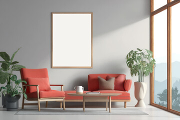 Poster Frame Mockup - Interior Scene 
