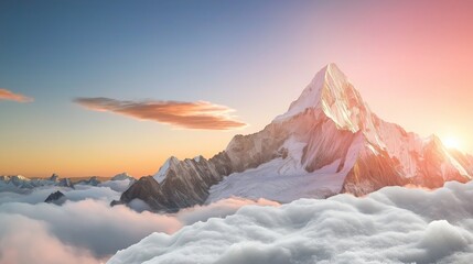 breathtaking view from the top of a mountain, showing an endless sea of jagged peaks