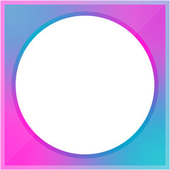 Gradient Square Frame Graphic in Blue and Pink
