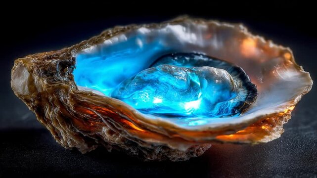 Ocean shell with blue gem