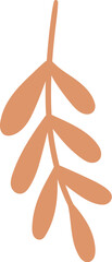 A simple flat illustration of an orange sprig with leaves