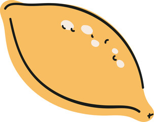 A simple yellow lemon illustration with black outlines