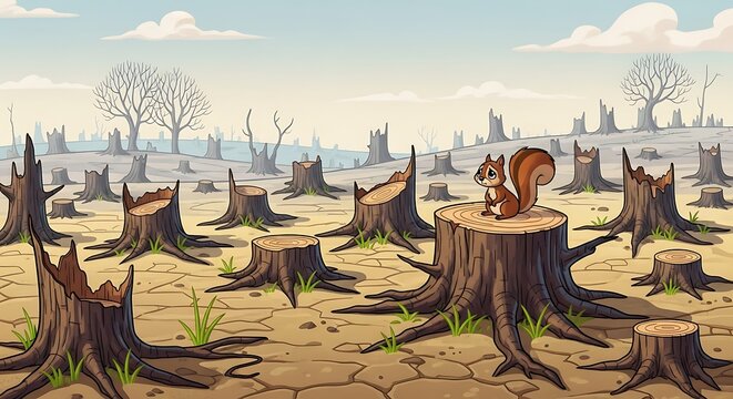 Deforestation Scene.
