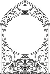 Indian Traditional and Cultural Rangoli, Alpona, Kolam, or Paisley vector line art. Bengal Art India. centuries-old Bengali art tradition of the Bengal region, for textile printing, logo, wallpaper