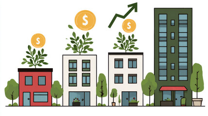 Fototapeta premium Real estate investment growing money property market