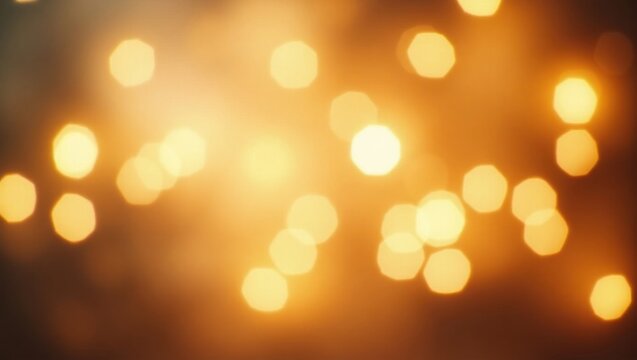 Fondo abstracto de inspiraci&oacute;n navide&ntilde;a con luces doradas brillantes, suave efecto bokeh brillante, atm&oacute;sfera festiva c&aacute;lida, brillo vintage, brillo de ensue&ntilde;o