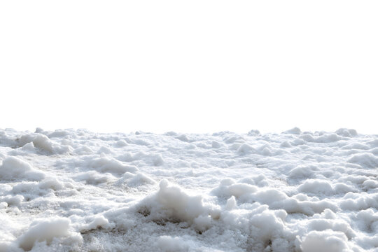 Snowy ground isolated on white background