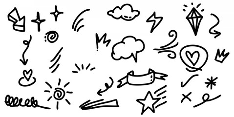 Doodle set cartoon expression...