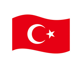 Obraz premium Turkey waving flag icon illustration on transparent background. 