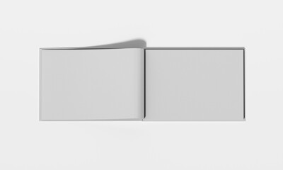 Blank open book mockup isolated on white