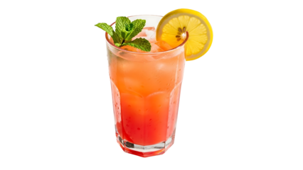 Refreshing, vibrant cocktail with lemon and mint