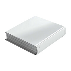 A pristine, blank, white hardcover book, slightly angled, showcasing a clean, minimalist design with subtly visible page edges