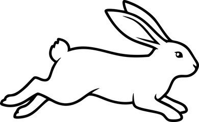Dynamic leaping rabbit illustration, perfect for springtime designs, Easter promotions, or children's books with a scalable vector graphic origin